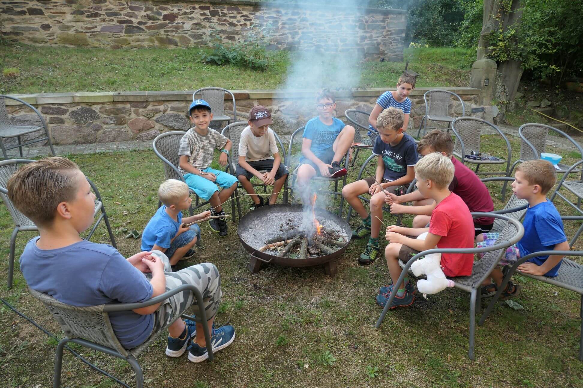Zelten mit Christenlehre in Rüsseina - Lagerfeuer