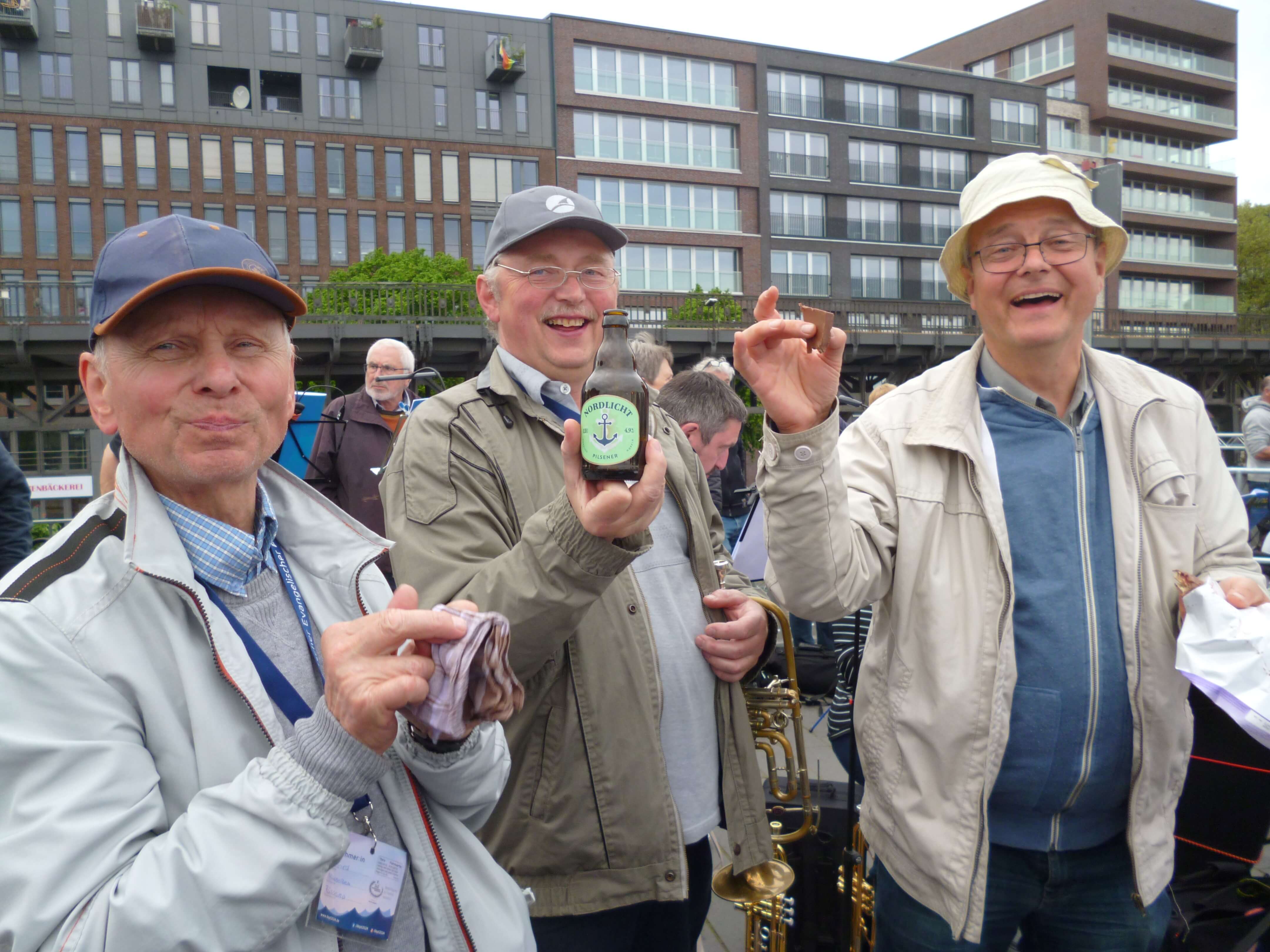 Fröhliche Gesichter in Hamburg